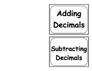 Preview of Adding and Subtracting Decimals Foldable (Flippable)