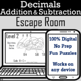 Adding & Subtracting Decimals Activity: Digital Escape Roo