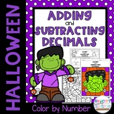 Adding and Subtracting Decimals Halloween Color by Number