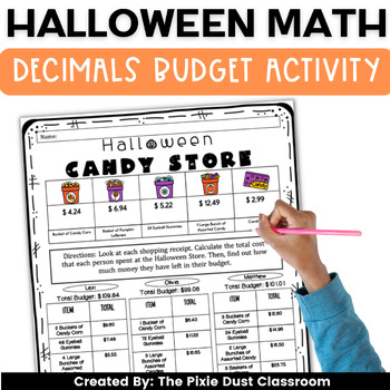 Preview of Halloween Adding and Subtracting Decimals Fifth Grade Math Activity