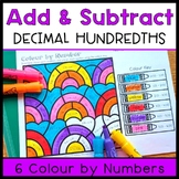 Adding Subtracting Decimal Hundredths Grade 5 Math Colour 