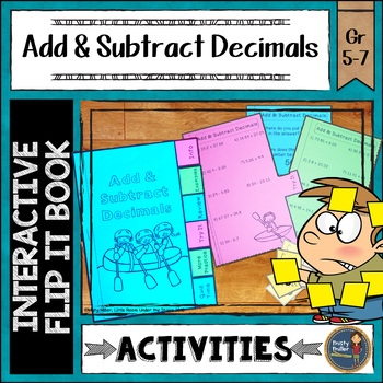 Preview of Adding and Subtracting Decimals Interactive Notebook Flip It Book