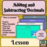 Adding and Subtracting Decimals Lesson 6th Grade Math Midd