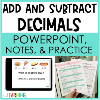 Preview of Adding and Subtracting Decimals: Lesson, Notes, and Google Slides™ Activities