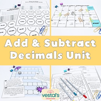 Preview of Adding and Subtracting Decimals Lesson Plans (Math SOL 4.CE.4) {Digital & PDF}