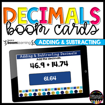 Preview of Adding and Subtracting Decimals Math Boom Cards