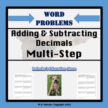 Preview of Adding and Subtracting Decimals Multi-Step Word Problems (4 worksheets) 5.NBT.7
