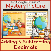 Adding and Subtracting Decimals Mystery Picture Pixel Art 