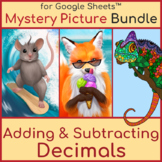 Adding and Subtracting Decimals | Mystery Picture Summer Bundle