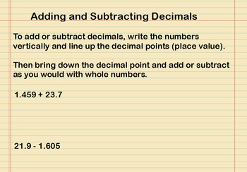 Preview of Adding and Subtracting Decimals Presentation