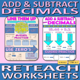 Adding and Subtracting Decimals - Reteach Worksheets (3)