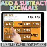 Adding and Subtracting Decimals Riddle Reveal Boom Cards