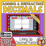 Adding and Subtracting Decimals - Self-Checking Option -  