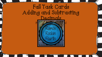 Preview of Adding and Subtracting Decimals Task Cards 4.4A