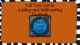 Adding and Subtracting Decimals Task Cards 4.4A