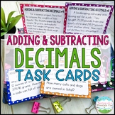 Adding and Subtracting Decimals Task Cards Word Problems