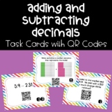 Adding and Subtracting Decimals Task Cards with QR Codes