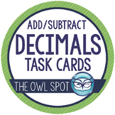 Adding and Subtracting Decimals Task Cards with Word Probl