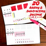 Adding and Subtracting Decimals With Base Ten Blocks Task Cards