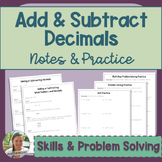 Adding and Subtracting Decimals Word Problems Practice Notes