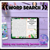 Adding and Subtracting Decimals Word Search - Spring Themed