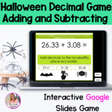 Adding and Subtracting Decimals on Google Slides | Halloween