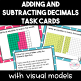 Adding and Subtracting Decimals with Visual Models Task Cards