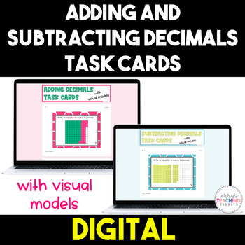Preview of Adding and Subtracting Decimals with Visual Models Google Forms {Digital}