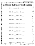 Adding and Subtracting Doubles Practice Worksheet