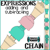 Adding and Subtracting Expressions Ice Cream Paper Chain f