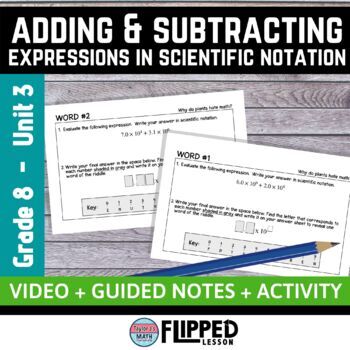 Preview of Adding and Subtracting Expressions in Scientific Notation Lesson