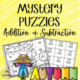 Adding and Subtracting Fall Mystery Puzzles