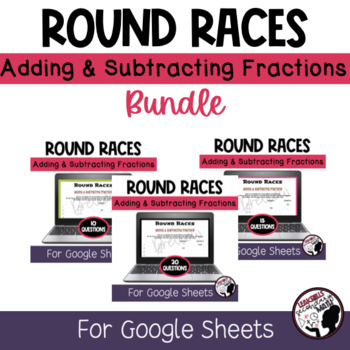 Preview of Adding and Subtracting Fractions | 2 Player Game | BUNDLE | Google Sheets