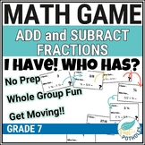 Add & Subtract Fractions with Unlike Denominators Game + M
