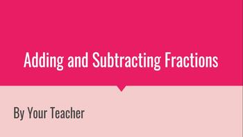 Preview of Adding and Subtracting Fractions (Basic)
