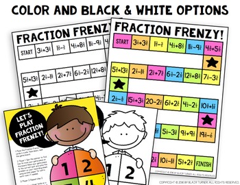 Adding And Subtracting Fractions Board Game: 4Th Grade Math Centers 4.Nf.3