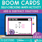 Adding and Subtracting Fractions Boom Cards | 5th Grade Ma