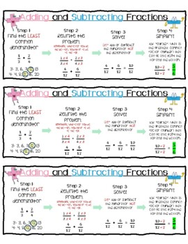 Preview of Adding and Subtracting Fractions Cheat Sheet