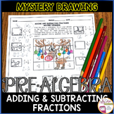 Adding and Subtracting Fractions Christmas Math Mystery Pi