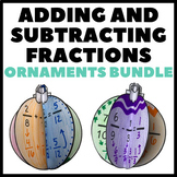 Adding and Subtracting Fractions Christmas Ornaments Math 