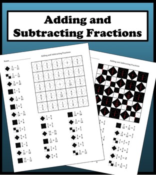 Preview of Adding and Subtracting Fractions Color Worksheet