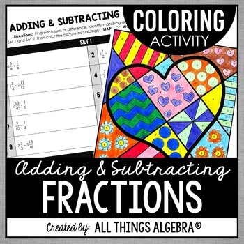 Preview of Adding and Subtracting Fractions | Coloring Activity