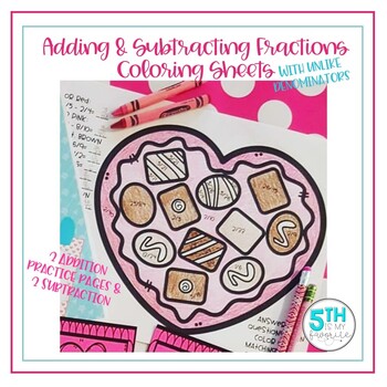 Preview of Adding and Subtracting Fractions Coloring Sheets