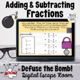 Adding and Subtracting Fractions Digital Escape Room - Def