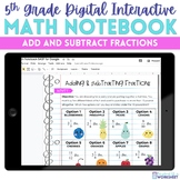 Adding and Subtracting Fractions Digital Interactive Noteb