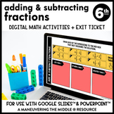 Adding and Subtracting Fractions Digital Math Activity | G