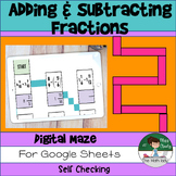 Adding and Subtracting Fractions Digital Maze