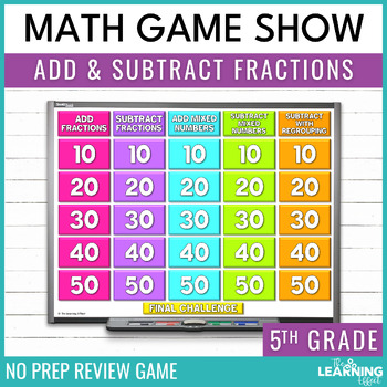 Preview of Adding and Subtracting Fractions Game Show | 5th Grade Math Test Prep Activity
