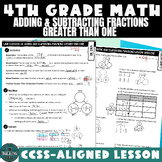 Adding and Subtracting Fractions Greater Than One 4th Grad