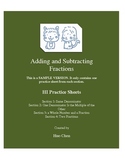 Adding and Subtracting Fractions (HI Practice Sheets) SAMP
